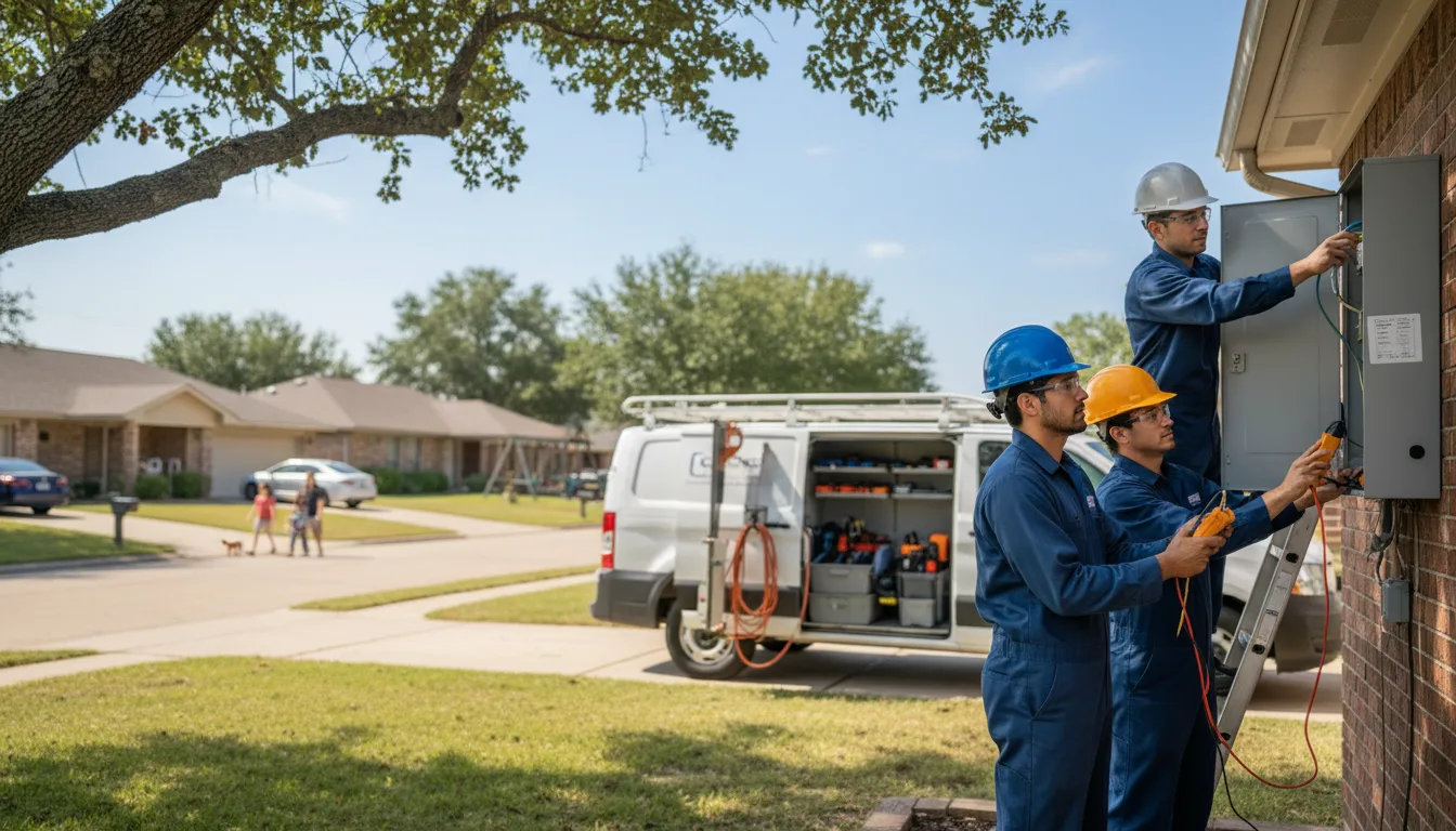 Certified electrician providing emergency electrical services in Hilbert, WI